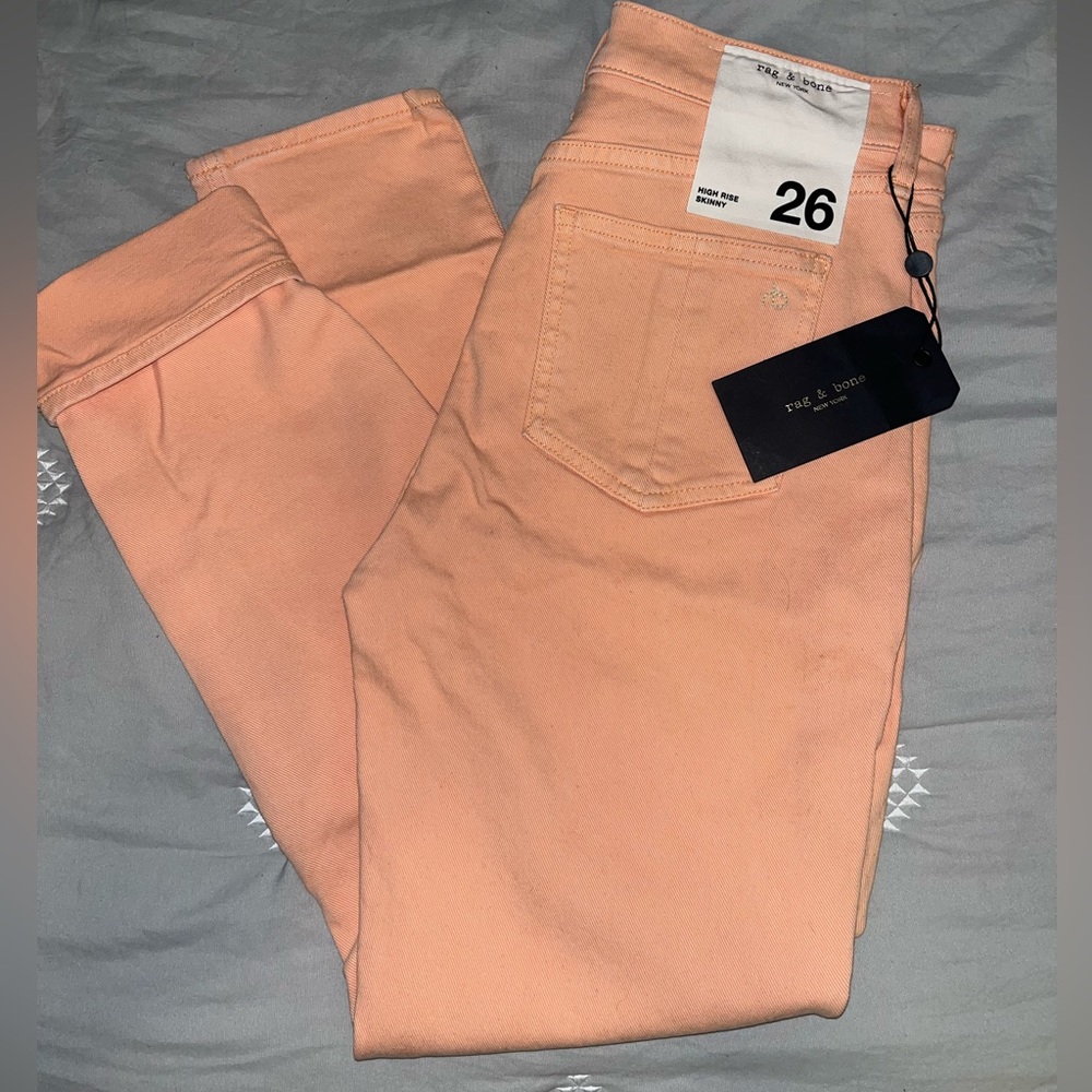 Rag & Bone orange cream jeans